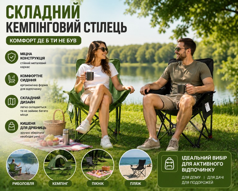 Оголошення Chair складаний 45x93x58см Б/У