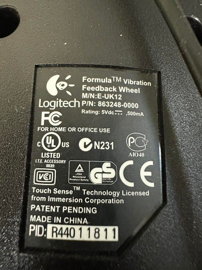 Logitech formula vibration feedback wheel Код:01-201102820. Изображение 5