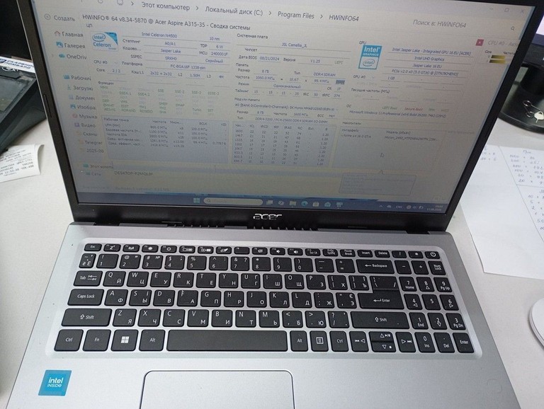 Дешиво Acer 15/celeron n4500 ddr4/8gb ddr4/hdd *відсутній/ssd 256 gb/*інтегрована с ломбарда