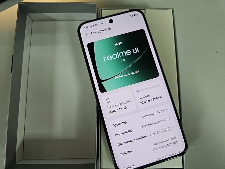 Оголошення Realme 16 5G 8/256GB Air Black Б/У