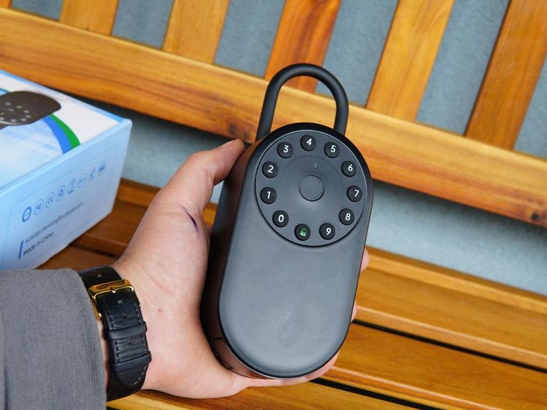 Оголошення Розумна сейф-скринька для ключів Teglu з відбитком пальця/цифровим кодом, водонепроникна скринька для ключів з Bluetooth, сейф д Б/У