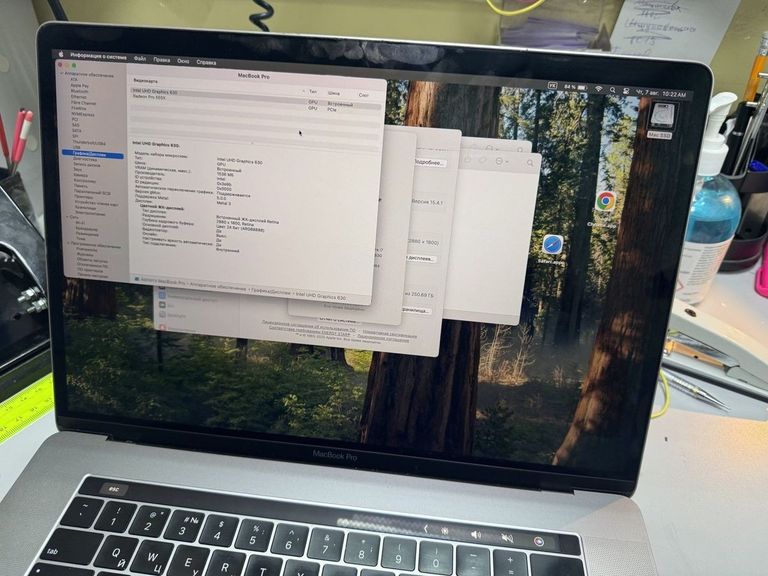 Дешиво Apple macbook pro/a1990/ core i7 2,2ghz/ ram16gb/ ssd256gb/ amd pro 555x 4gb/ retina, touch bar с ломбарда