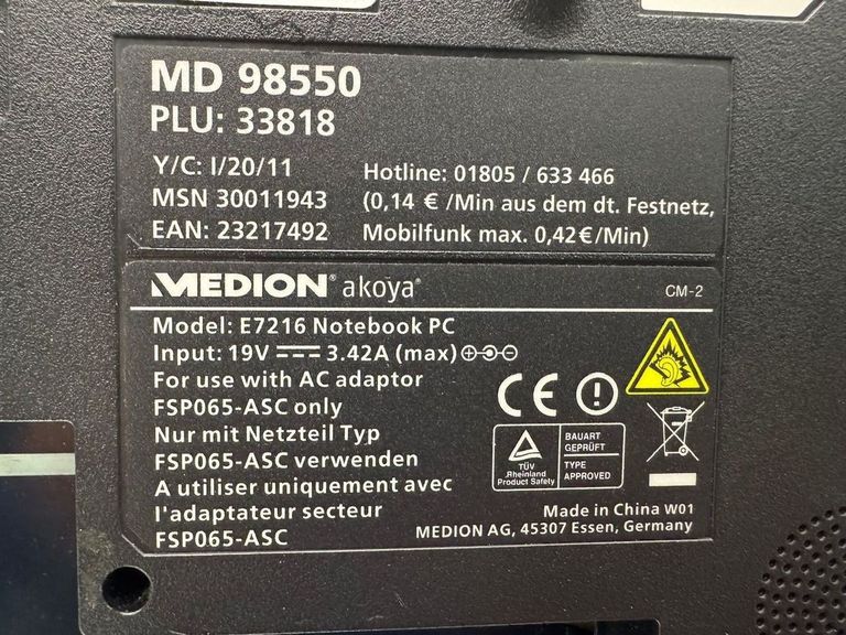 Medion 17/core i3 380m ddr3/8gb ddr3/hdd 750 gb/ssd *відсутній/*інтегрована Код:01-200778241. Изображение 12
