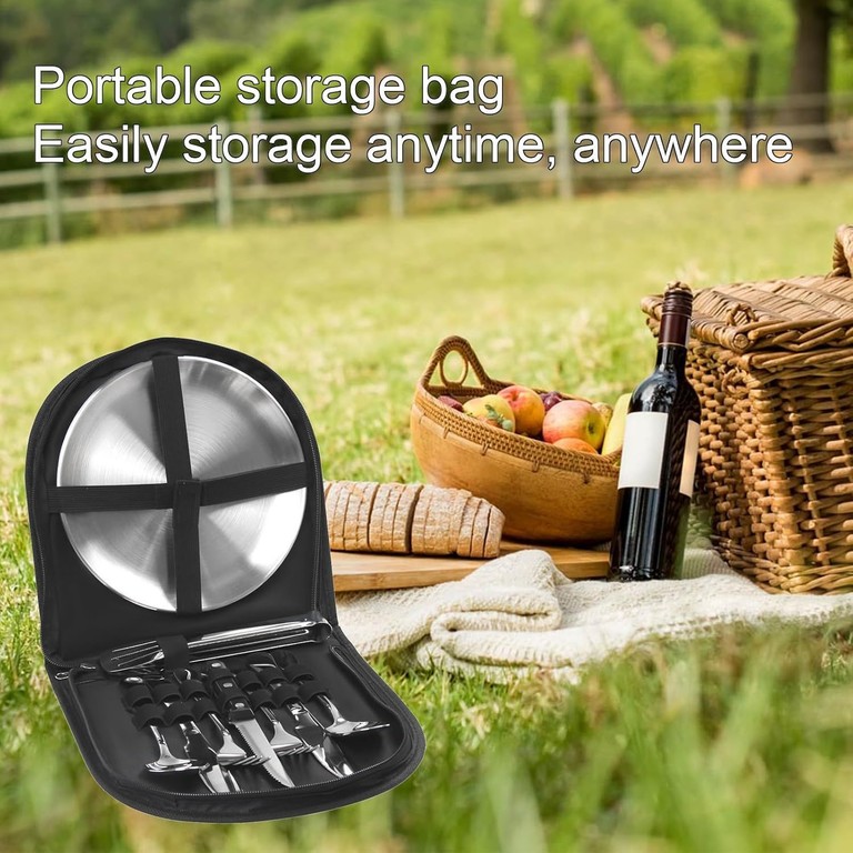 Picnic set 10 в 1 з нержавіючої сталі в чохлі Код:null. Зображення 4