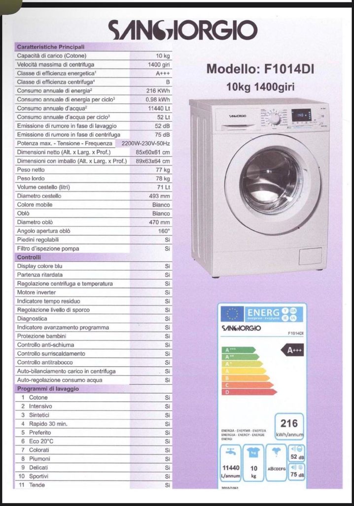 Оголошення Sangiorgio F1014DI Б/У