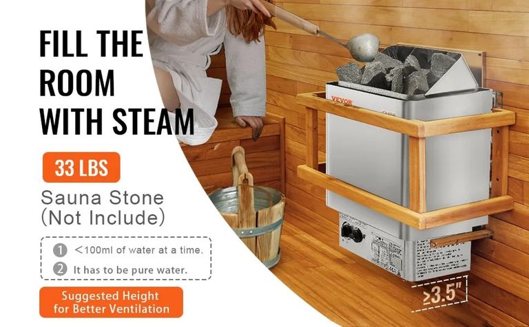 VEVOR 8kW Sauna Hear Integrated Control 8-12 m³ Spa Код:null. Зображення 11