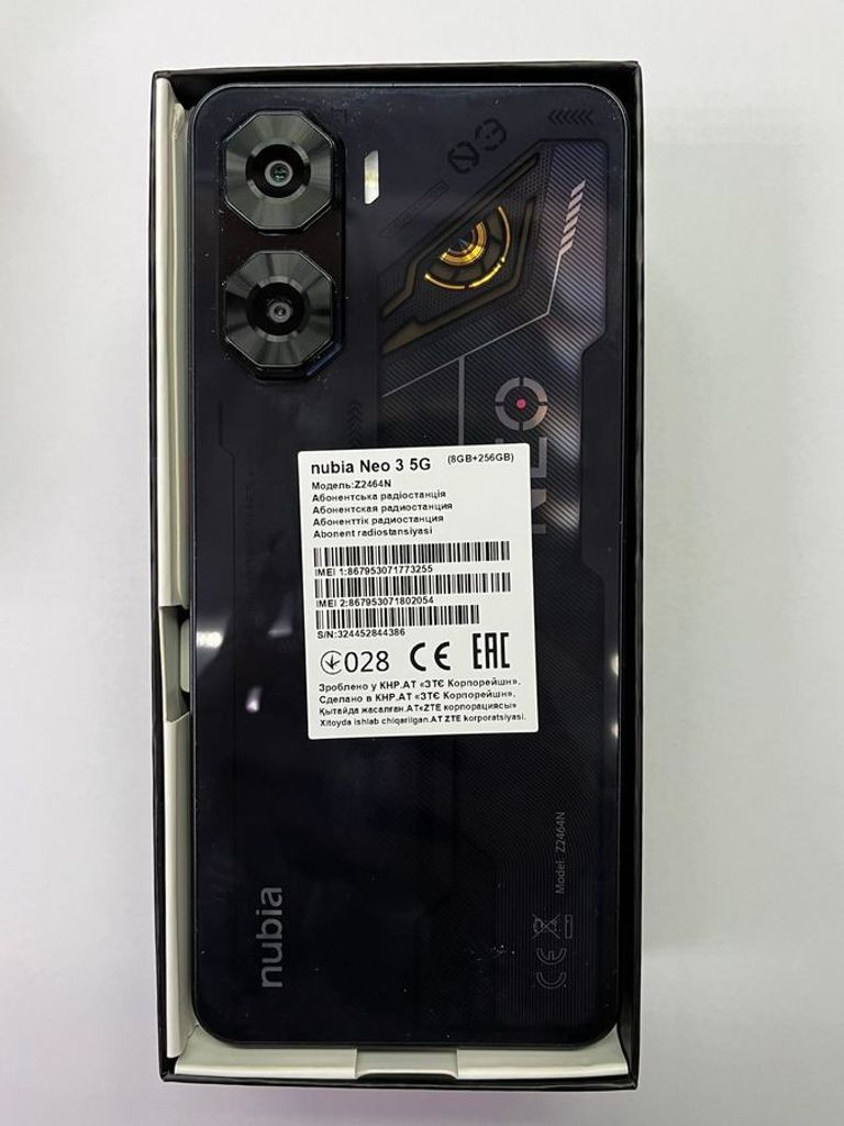 Оголошення Zte Nubia Neo 3 5G 8/256GB Shadow Black Б/У
