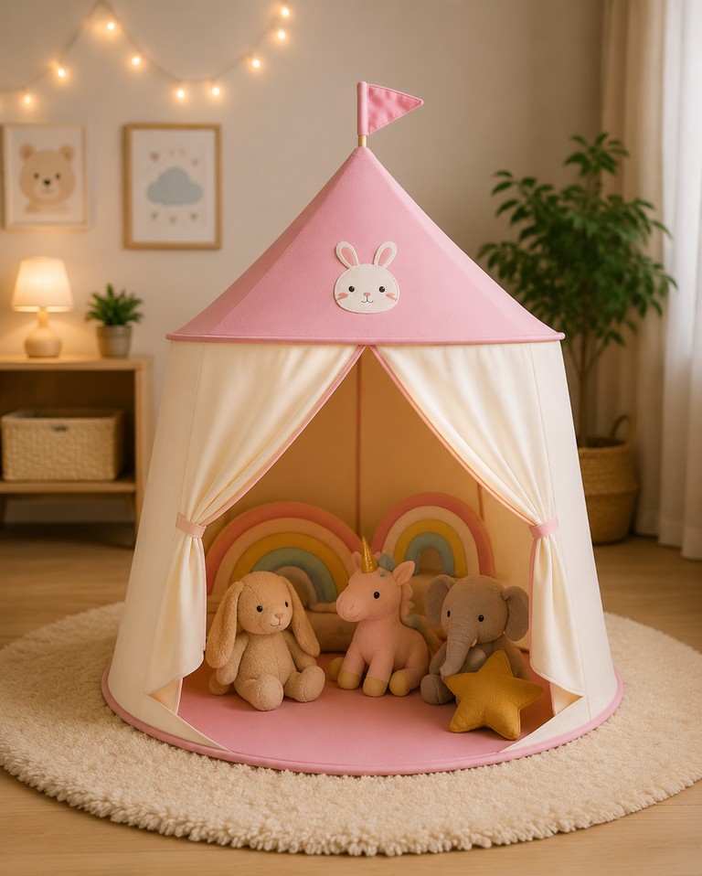 Купити Toy house 110-150 см, 1 вхід-зав'язки, вікно, 2 види, сумка MR 1309 Рожевий Б/У