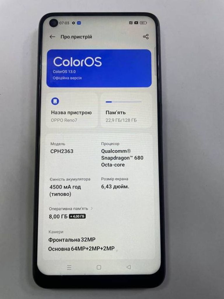 Oppo reno 7 cph2363 8/128gb