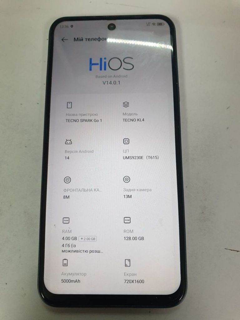 Дешиво Tecno spark go 1 kl4 4/128gb с ломбарда