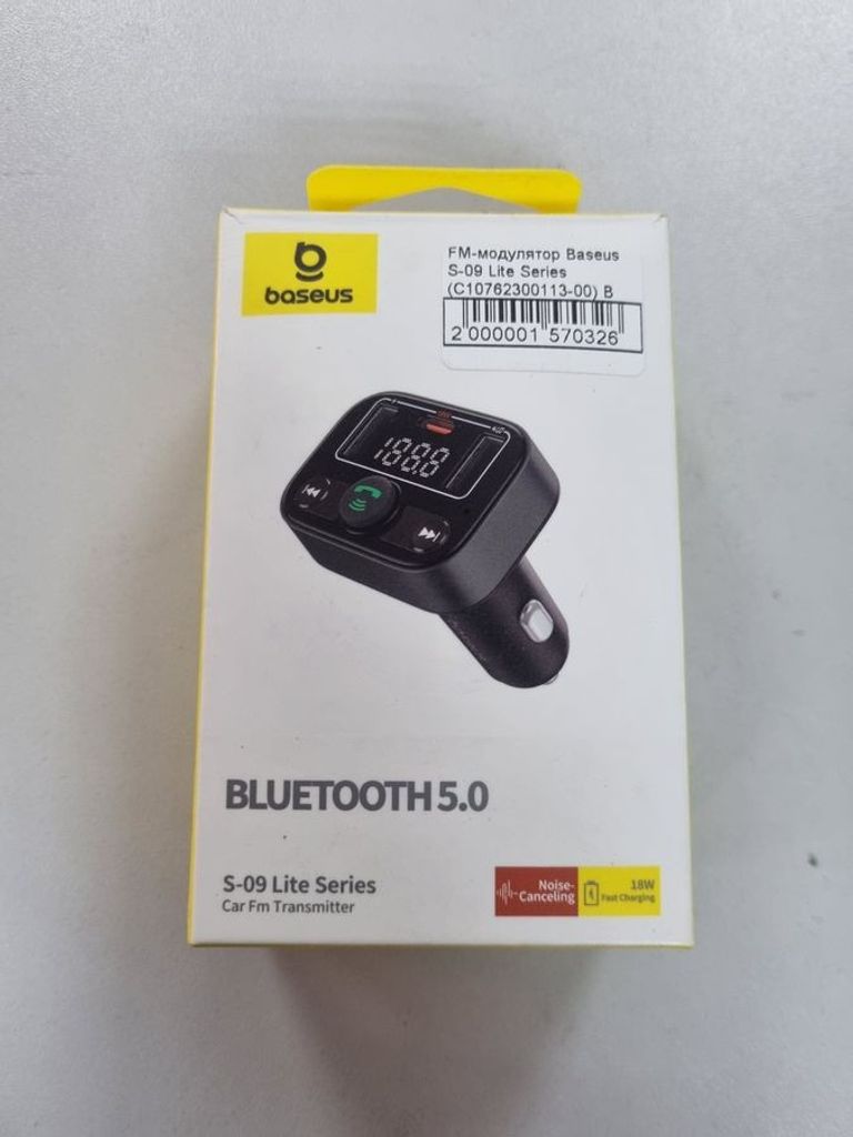 Купити Baseus T-typed S-09 Lite Bluetooth MP3 Car Charger Black (C10762300113-00) Б/У