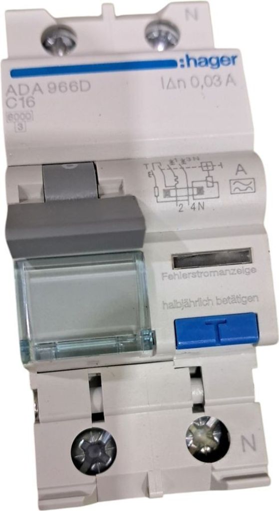 Дешиво Hager 1P+N 6kA C-16A 30mA А (ADA966D) с ломбарда