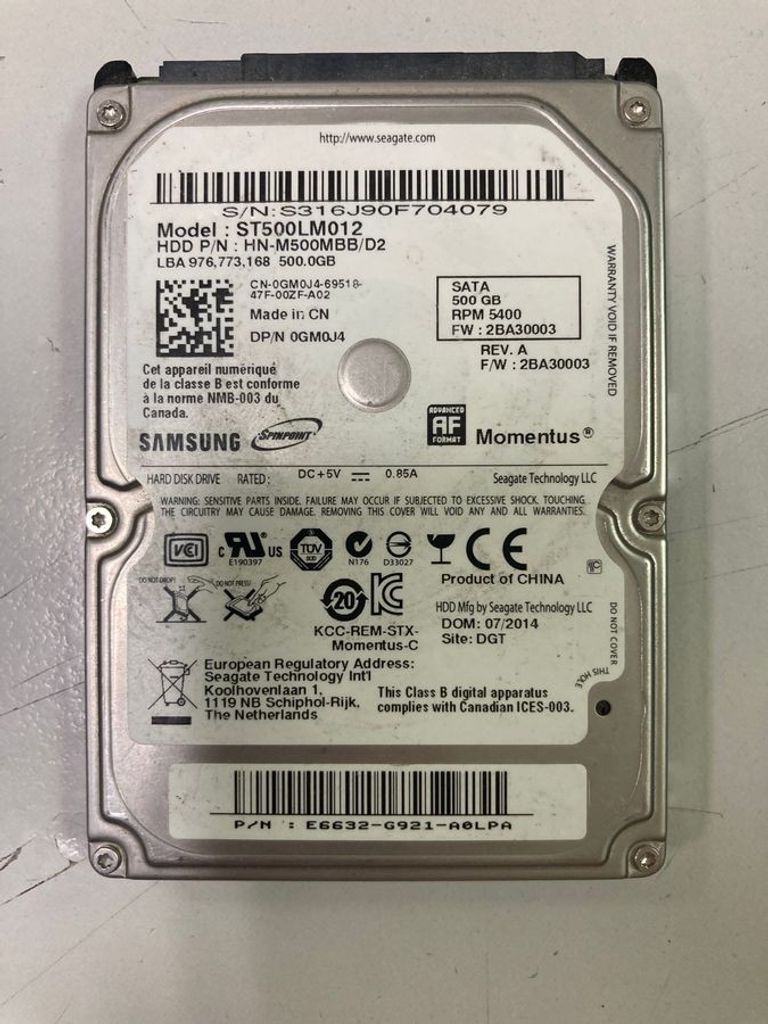 Samsung st500lm012 500gb