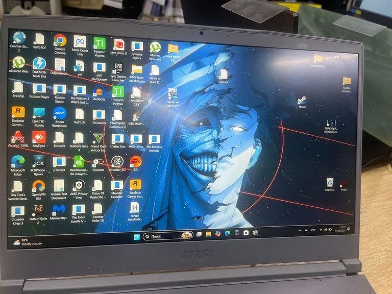 Объявление Msi 15/ryzen 5 7535hs ddr5/16gb ddr5/ssd 500 gb/geforce rtx3050 4gb Б/У