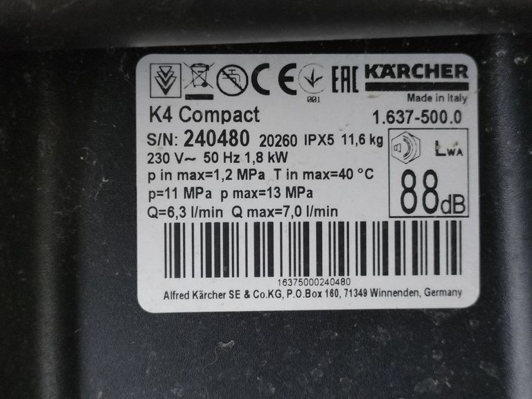 Распродажа Karcher K 4 Compact (1.637-310.0), продавец Техноскарб