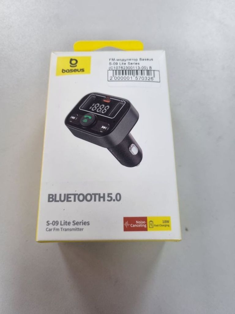 Купити Baseus T-typed S-09 Lite Bluetooth MP3 Car Charger Black (C10762300113-00) Б/У