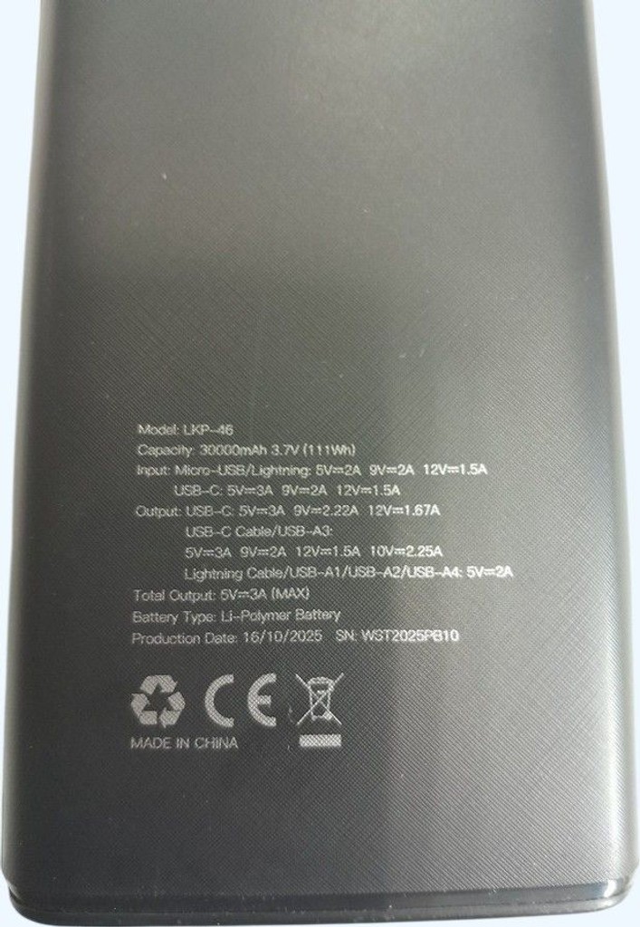 Оголошення Linkage LKP-46 22.5W 30000mAh Black Б/У