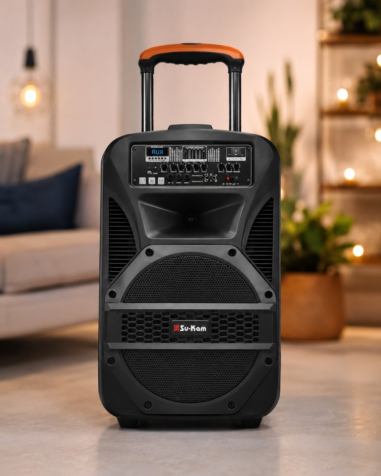 Купити Портативна колонка BT 115 / Портативна колонка Su-Kam BT115D / Bluetooth, USB, FM акустична система караоке-система Б/У