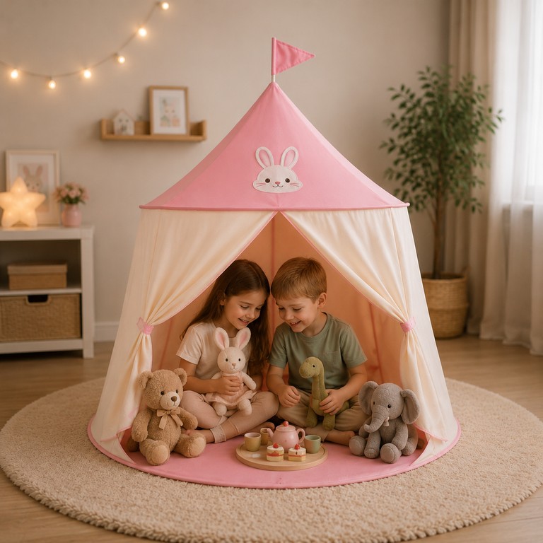 Дешево Toy house 110-150 см, 1 вхід-зав'язки, вікно, 2 види, сумка MR 1309 Рожевий з ломбарду