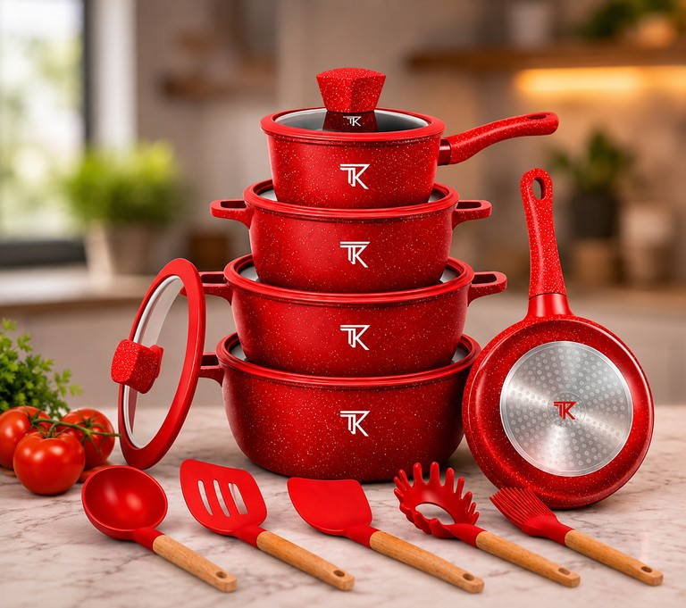 Купити Top Kitchen TK00050L з мармуровим покриттям, 10 предметів + кухонне приладдя Б/У