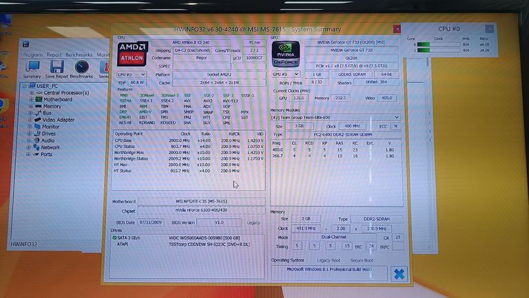 Купить Пк amd athlon ii x2 240/ram 2 gb/hdd 500 gb/ssd відсутній/nvidia gt 730 (geforce) 1gb ddr3 128bit Б/У