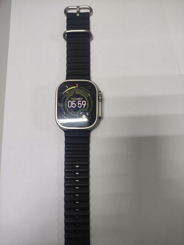 Apple watch ultra 2 gps + cellular 49mm natural titanium case w. navy ocean Код:01-200762240. Зображення 5