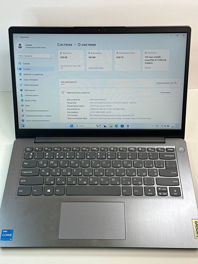 Дешево Lenovo 14/core i3-1115g4 ddr4/8gb ddr4/ssd 256 gb/*інтегрована з ломбарду