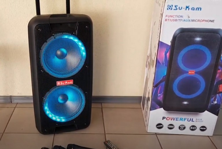 Портативна колонка Su-Kam 1010 + 2 мікрофони + BT 12v220v Код:null. Изображение 5