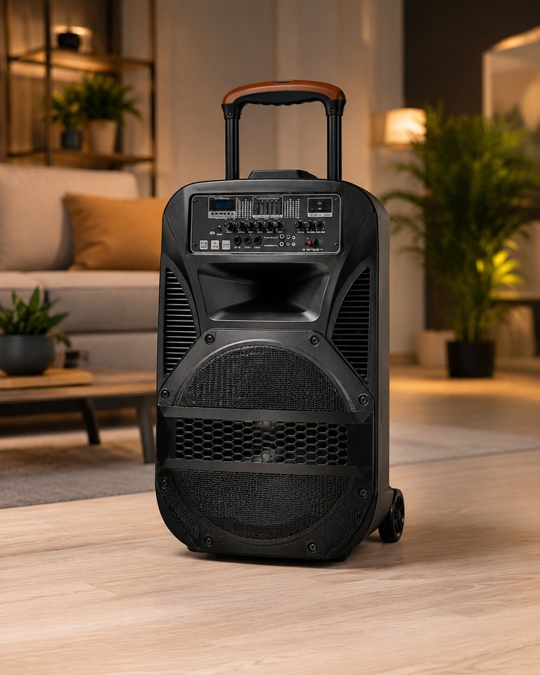Дешево Портативна колонка BT 115 / Портативна колонка Su-Kam BT115D / Bluetooth, USB, FM акустична система караоке-система з ломбарду