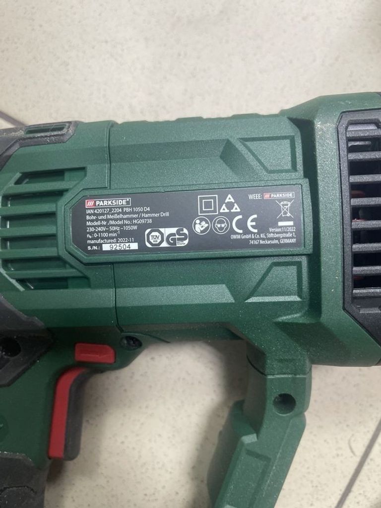 Оголошення Parkside pbh 1050 d4 Б/У