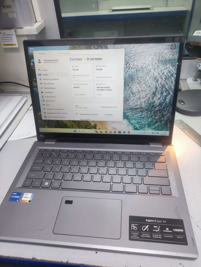 Купить Acer 13/core i5-1335u ddr5/8gb ddr3/hdd *відсутній/ssd 1000 gb/*інтегрована Б/У