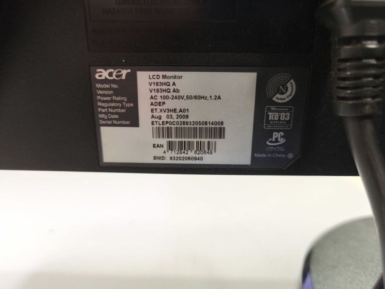 Оголошення Acer v193hq Б/У