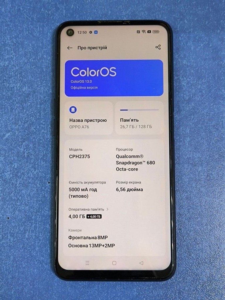 Oppo a76 4/128gb Код:01-200930629. Зображення 6