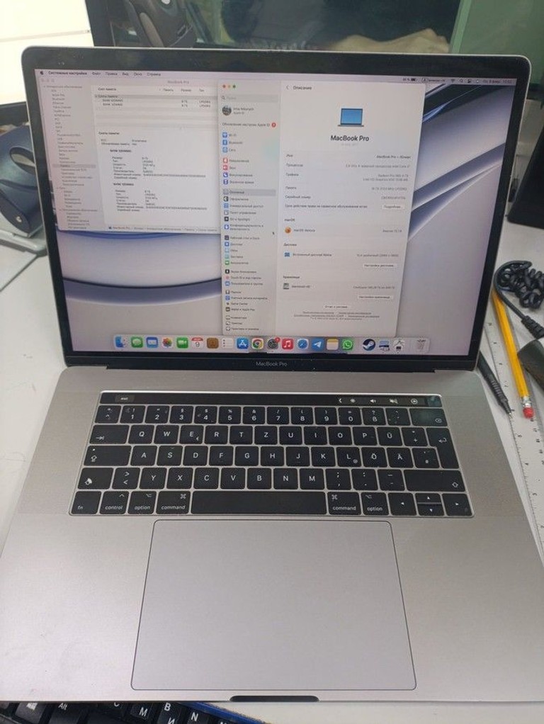 Оголошення Apple macbook pro a1707/екр. 15.4 core i7 2,9ghz/ ram16gb/ ssd512gb/intel hd graphics 630/touch bar Б/У