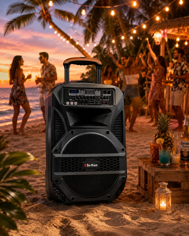 Оголошення Портативна колонка BT 115 / Портативна колонка Su-Kam BT115D / Bluetooth, USB, FM акустична система караоке-система Б/У