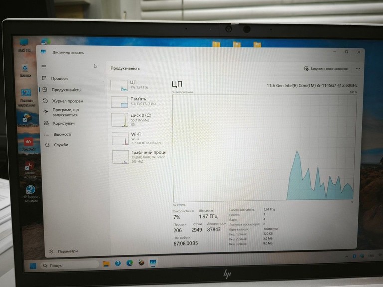 Дешево Hp 15/core i5-1145g7 ddr4/16gb ddr4/hdd *відсутній/ssd 256 gb/*інтегрована з ломбарду