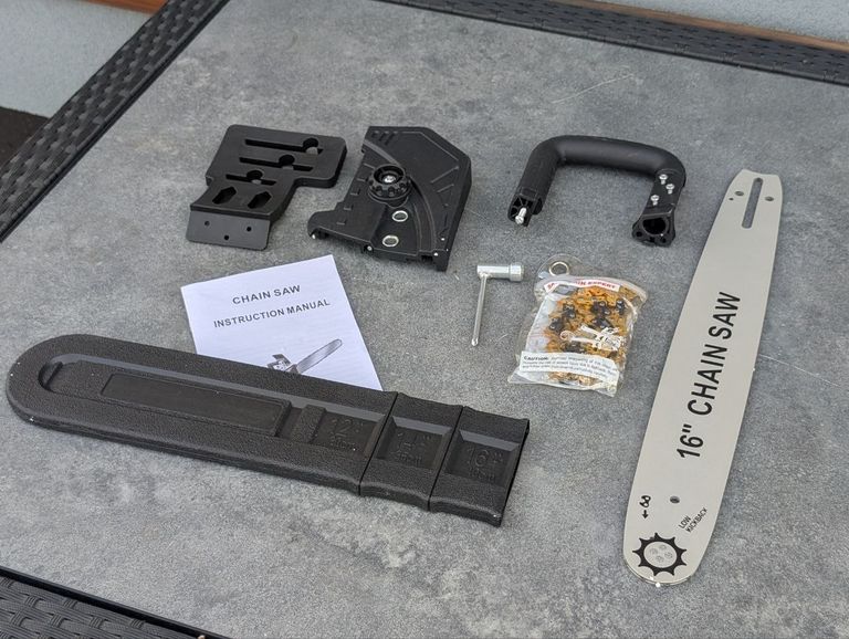 Пила ланцюгова електромережева Chain Saw 7018.  220 В 2 кВт, шина 16"/40см, 56 звеників. Нова.  Код:null. Изображение 5