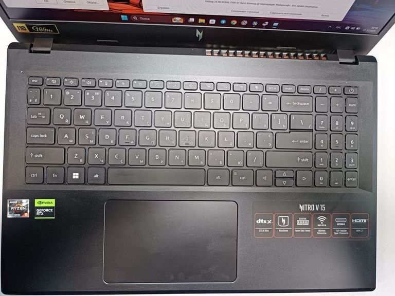 Объявление Acer 15/ryzen 5 6600h ddr5/16gb ddr5/hdd *відсутній/ssd 512 gb/geforce rtx3050 4gb Б/У