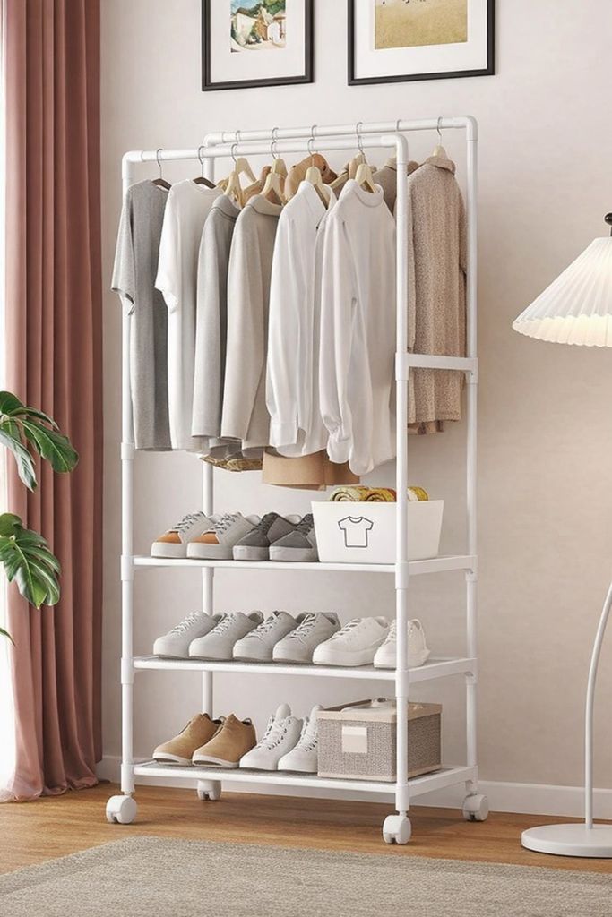 для речей та взуття 3 яруси (YH9918-3) біла та чорна Код:null. Зображення 6