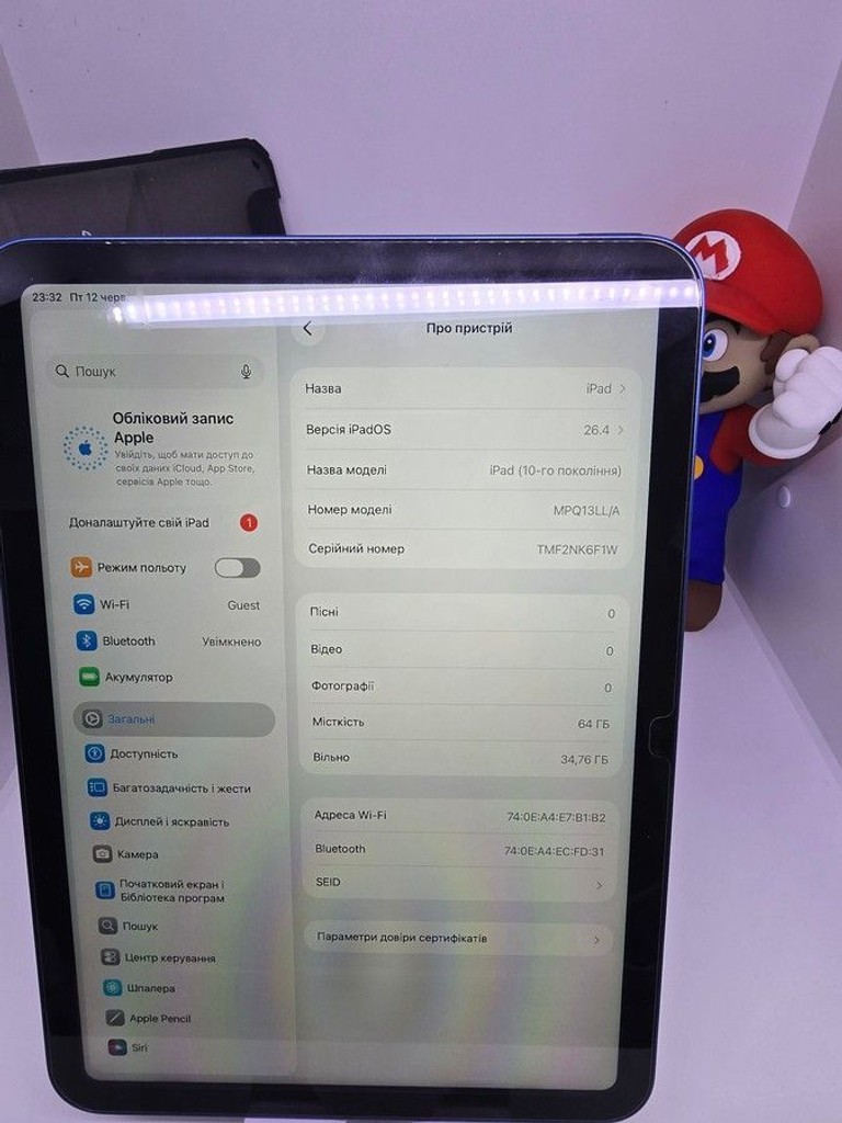 Apple ipad 10.9 2022 wi-fi 64gb Код:01-200988928. Зображення 8