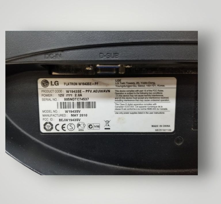 Lg w1943ss Код:01-200777490. Зображення 6