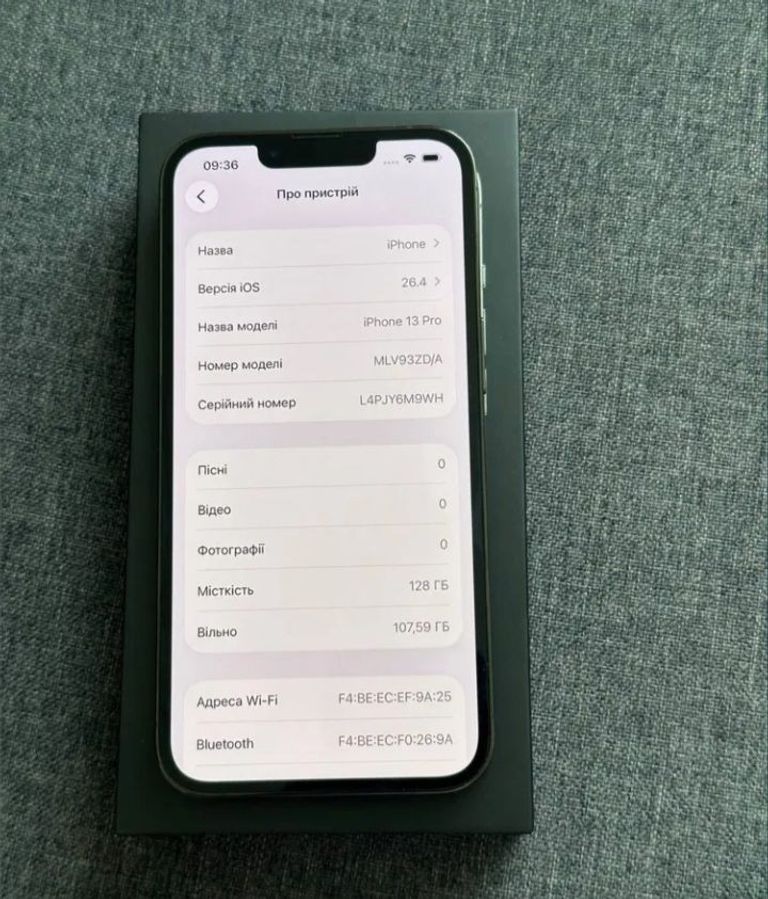 Объявление Apple iPhone 13 Pro 128GB Silver (MLVA3) Б/У