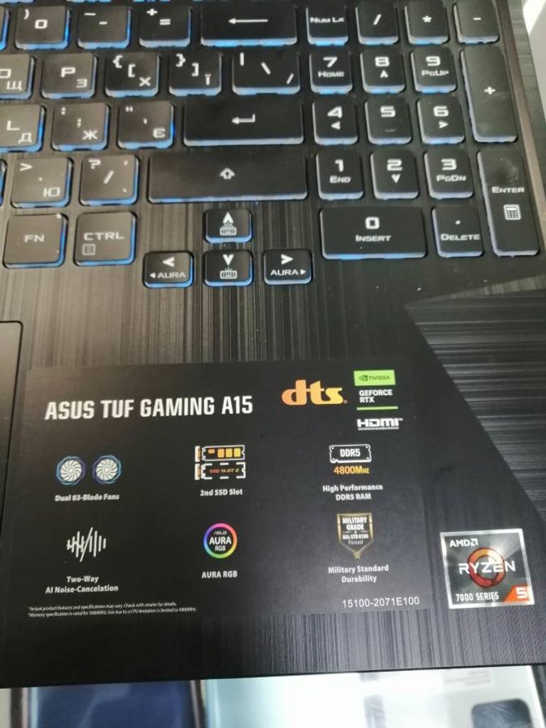 Asus tuf gaming a15 fa506n екр 15,6"/ ryzen 5 7535hs 3,3ghz/ ram16gb/ ssd512gb/ rtx 2050 Код:01-200403849. Изображение 19