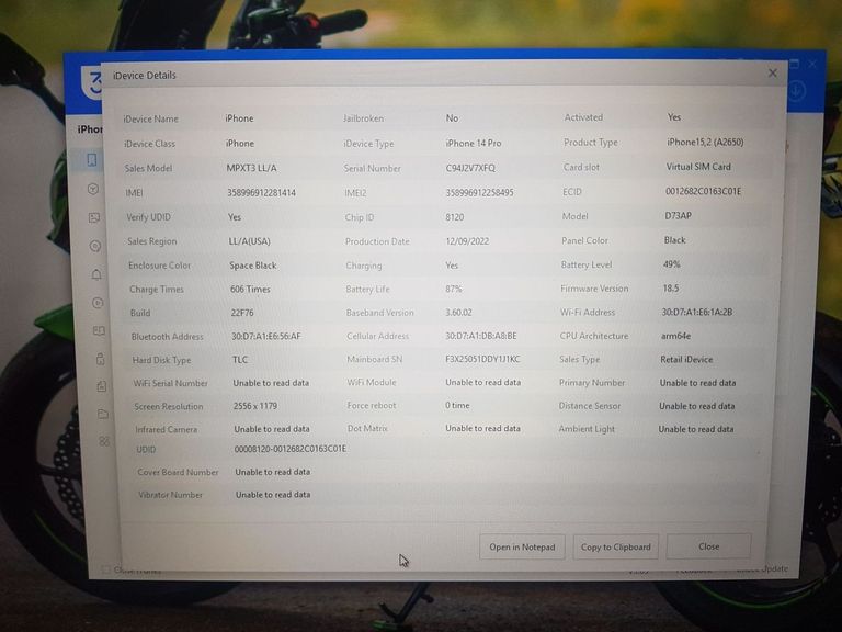 Apple iPhone 14 Pro 128GB eSIM Space Black (MPXT3) Код:01-200550526. Зображення 8