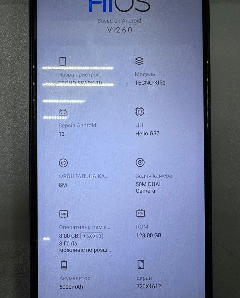 Объявление Tecno spark 10 ki5q 8/128gb Б/У