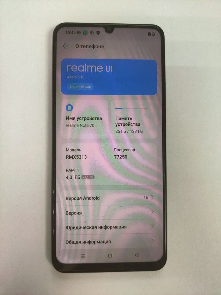 Объявление Realme note 70 4/128gb Б/У