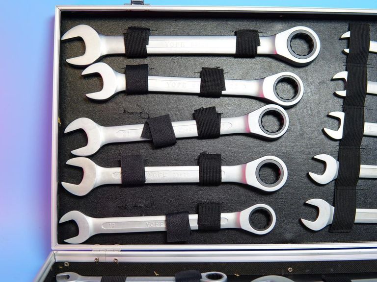 Професійний набір ріжково-накидних ключів з тріскачкою 22 шт Falon Tech 22 шт. (6-32) Новий. Код:null. Изображение 5