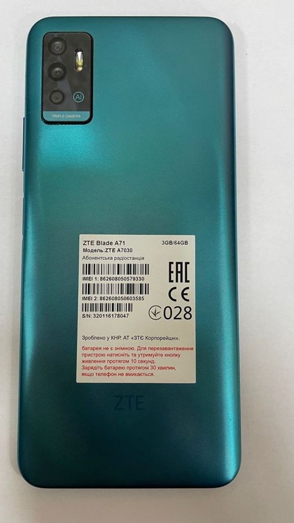 Zte blade a71 a7030 3/64gb Код:01-200599537. Зображення 6