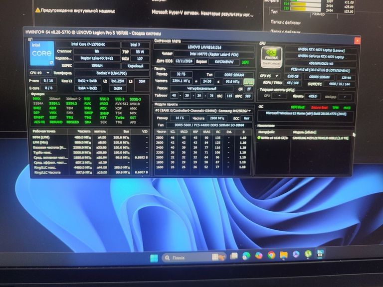 Дешиво Lenovo 16/core i7-13700hx ddr5/32gb ddr5/ssd 1000 gb/geforce rtx4070 8gb с ломбарда