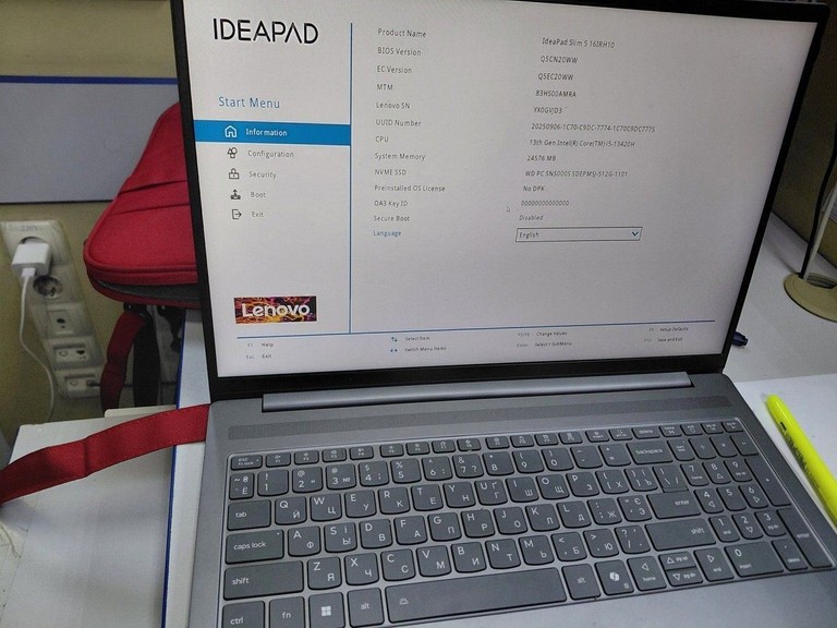 Оголошення Lenovo 16/core i5-13420h ddr5/24gb ddr5/hdd *відсутній/ssd 512 gb/*інтегрована Б/У